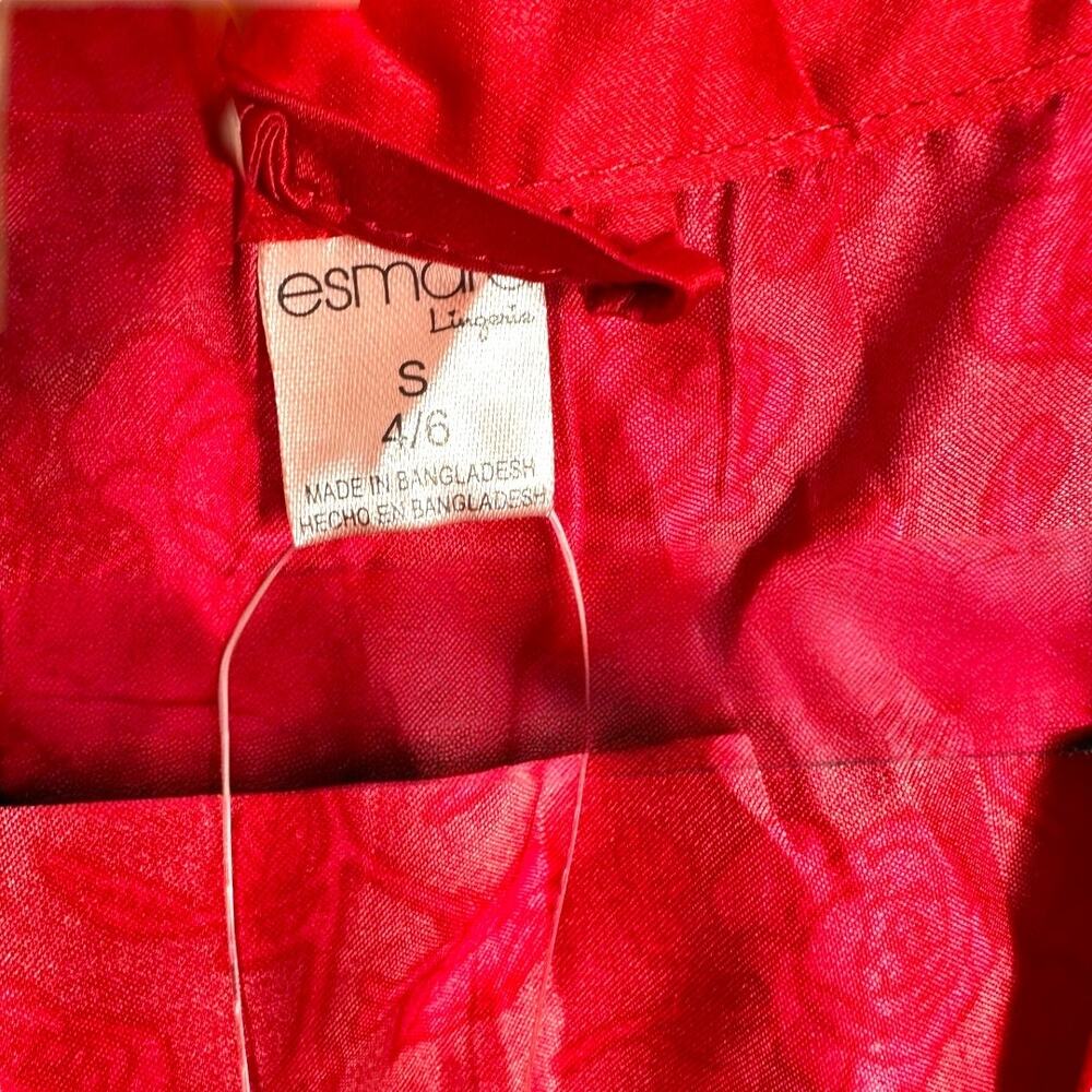Esmara Lingerie Red Robe With Floral Design Small 4-6 - Picture 3 of 4